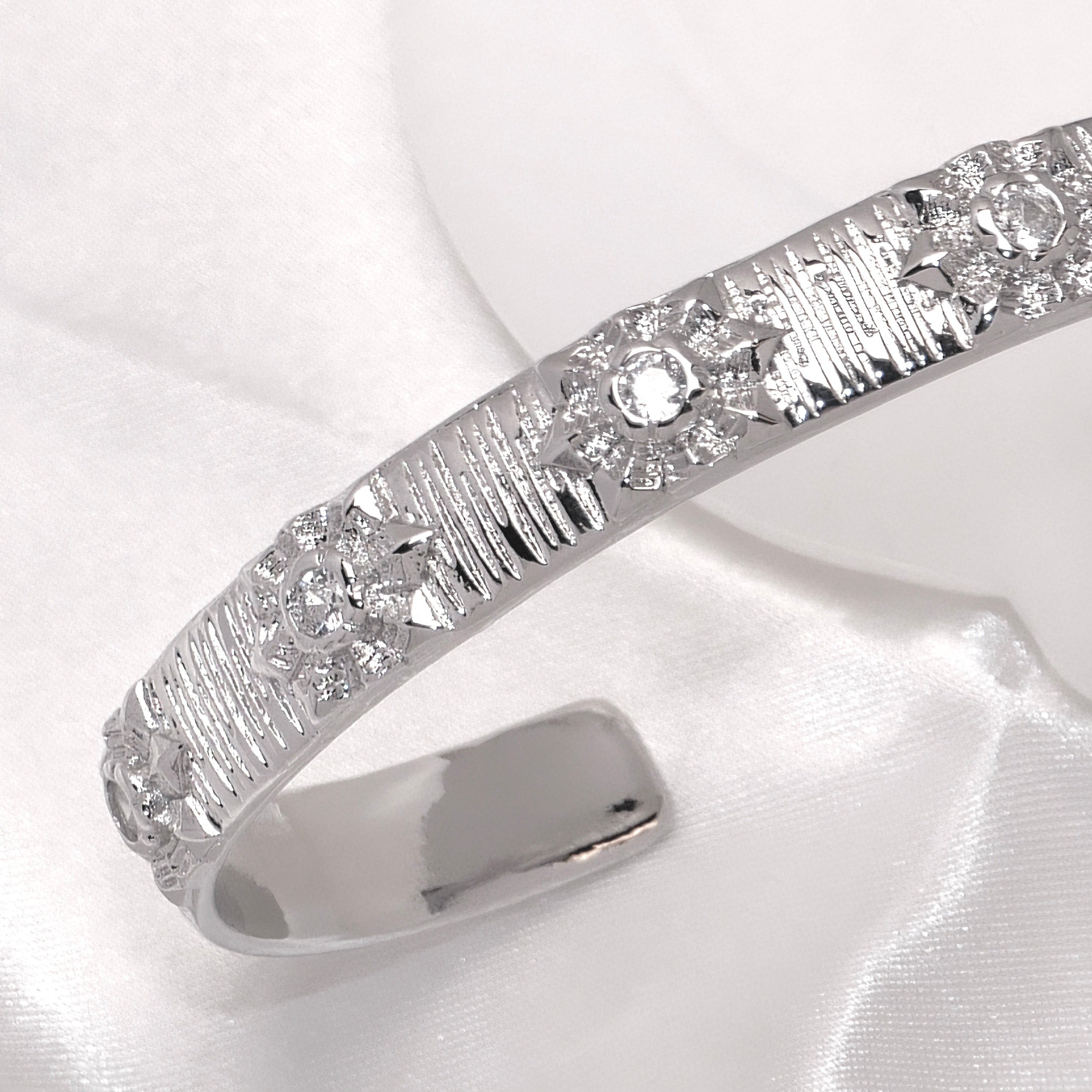 Snowflake cuff bracelet in 2024 silver